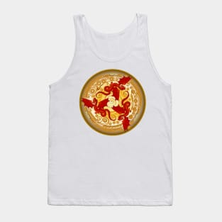 Three red dancing dragons. Tank Top